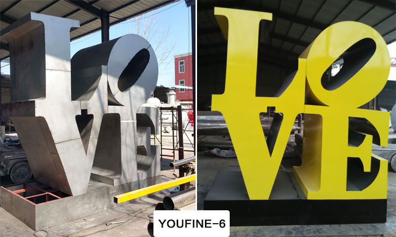 Morden metal High Polished Outdoor Stainless Steel Love Sculpture for Sale CSS-13 design